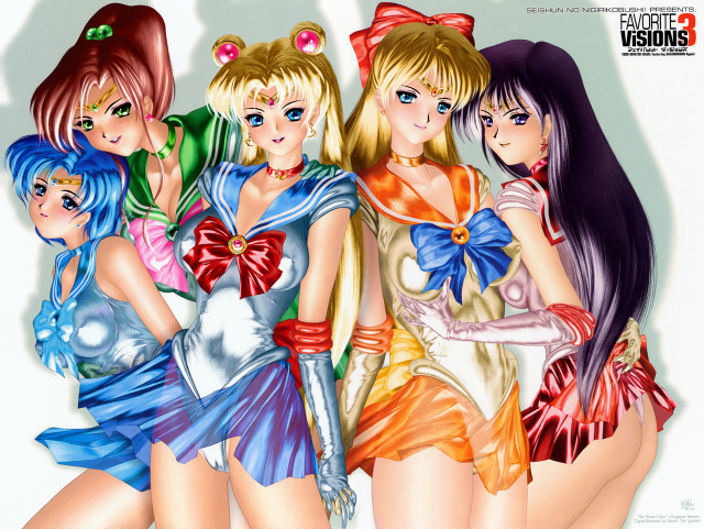 Colorful girls anime style sailor free wallpaper for desktop - medium preview image