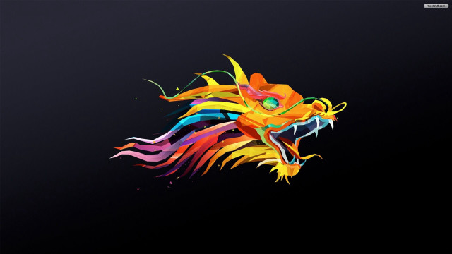 Colorful horse black background white free wallpaper for desktop - medium preview image