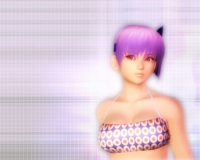 Purple hair bikini cat ears free wallpaper for desktop - medium preview image