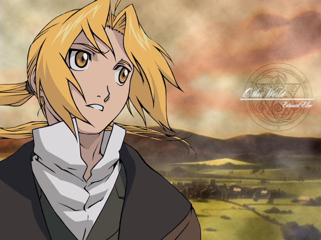 Blonde woman field sunset anime free wallpaper for desktop - medium preview image