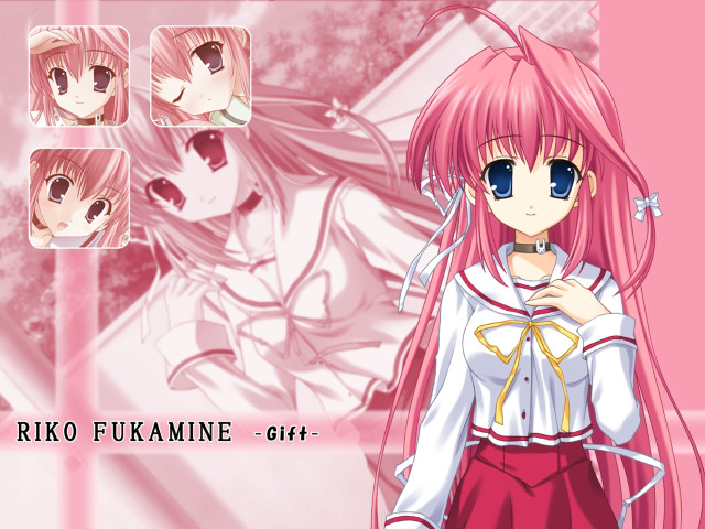 Pink haired girl glasses cherry free wallpaper for desktop - medium preview image