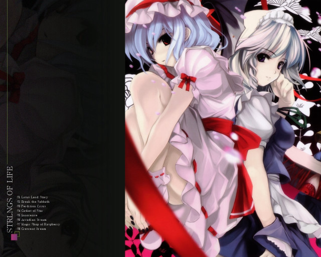 Anime girls white pink blue free wallpaper for desktop - medium preview image