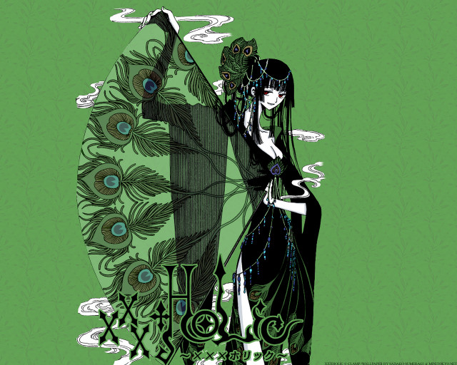 Woman black dress peacock green free wallpaper for desktop - medium preview image