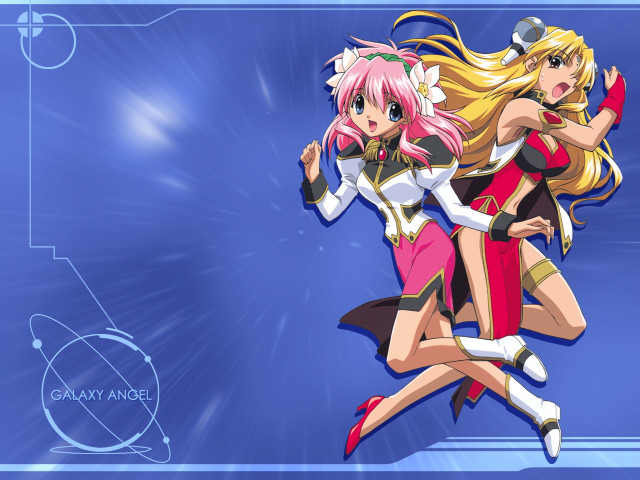 Airborne anime girls pink white free wallpaper for desktop - medium preview image