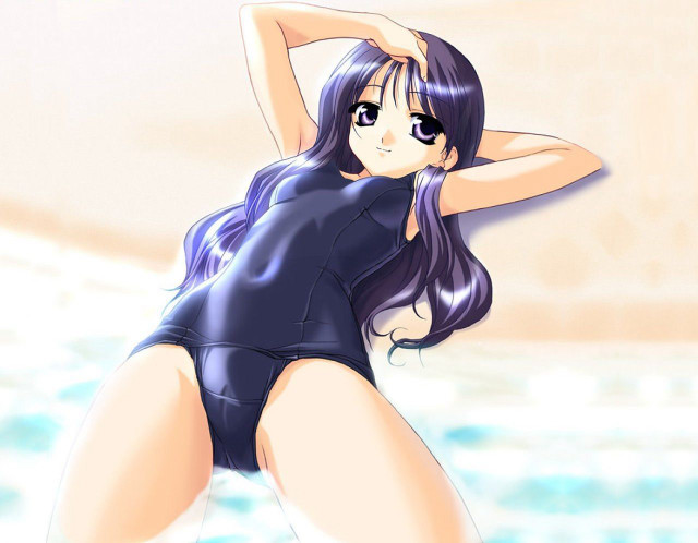 Woman beach anime swimsuit figurative free wallpaper for desktop - medium preview image