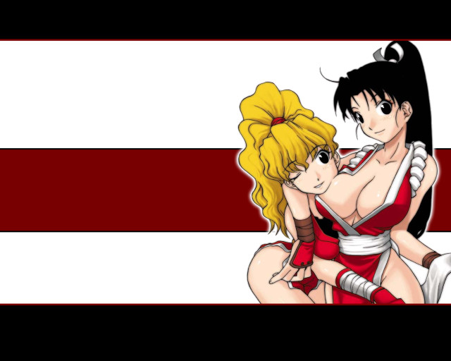 Anime couple hug stripe background free wallpaper for desktop - medium preview image