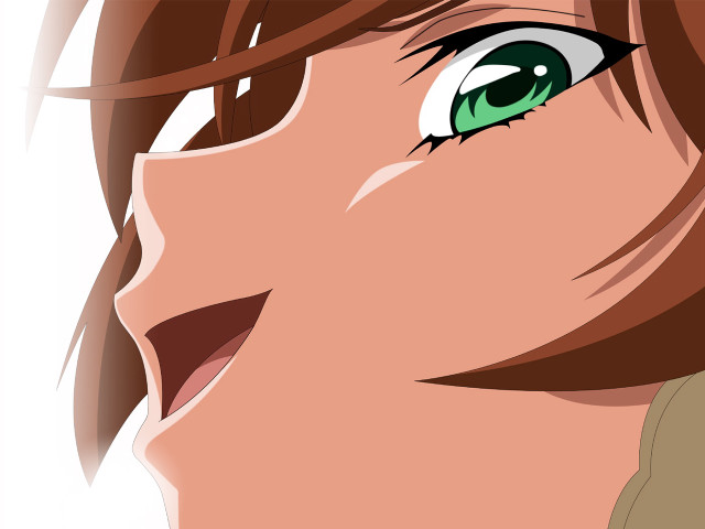 Green eyed woman smiling sky free wallpaper for desktop - medium preview image