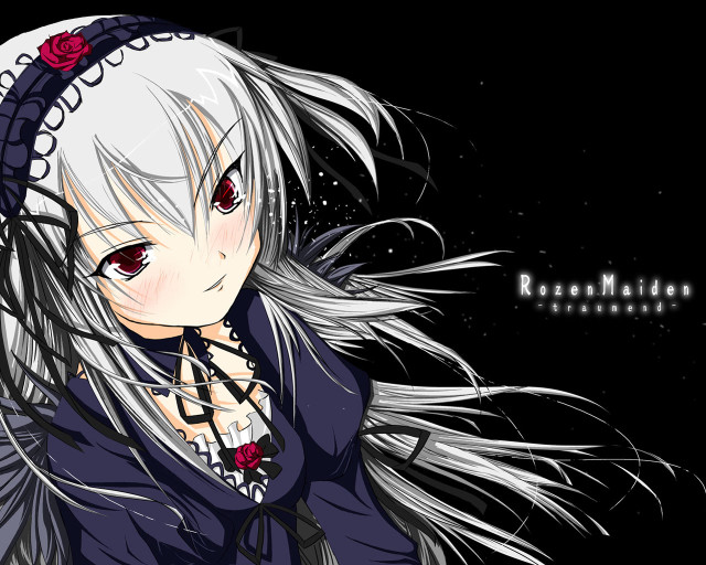 Long white haired anime gothic free wallpaper for desktop - medium preview image