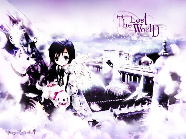 Girl dog cat cloud city free wallpaper for desktop - medium preview image