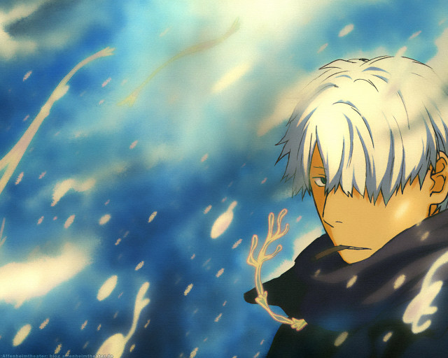 White hair man snow anime free wallpaper for desktop - medium preview image