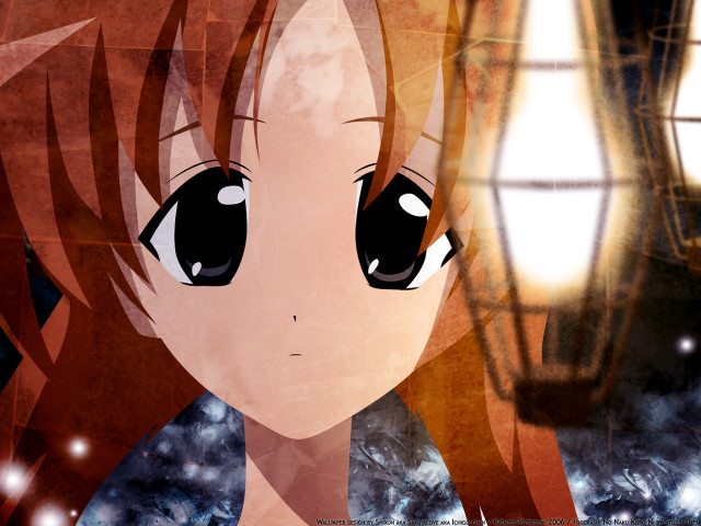 Red haired girl anime window free wallpaper for desktop - medium preview image