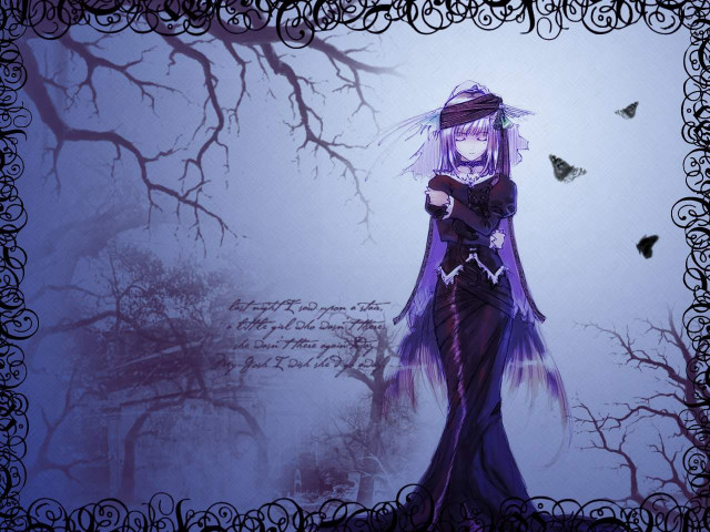 Purple dress woman bats gothic free wallpaper for desktop - medium preview image