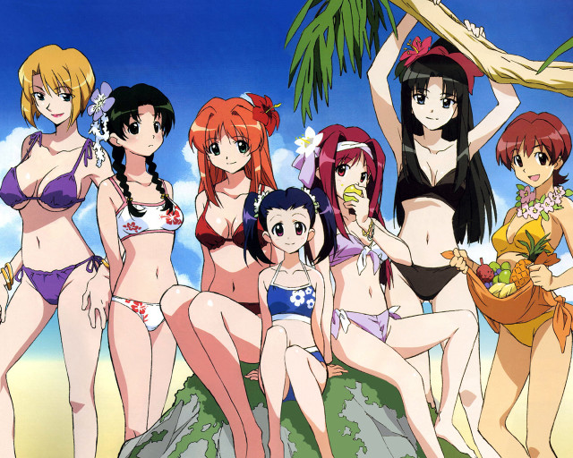 Beach girls palm tree bikini #3 free wallpaper for desktop - medium preview image