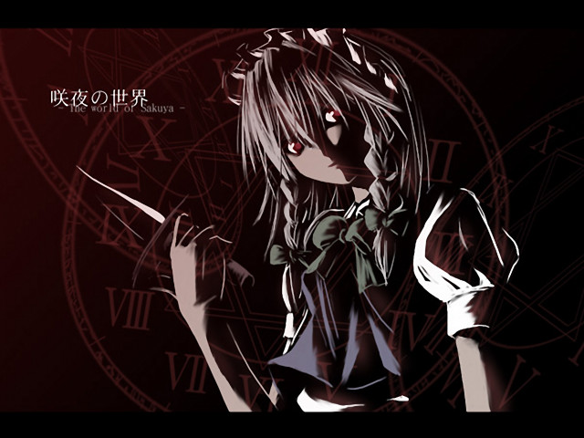 Girl knife clock japanese gothic free wallpaper for desktop - medium preview image