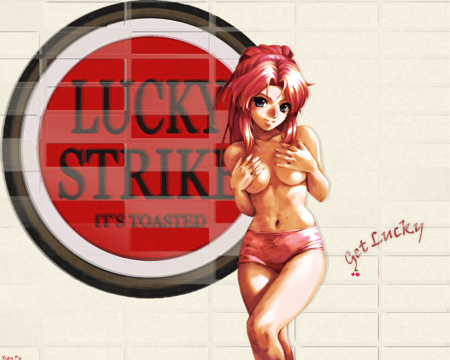 Lucky strike bikini portrait nyanko free wallpaper for desktop - medium preview image