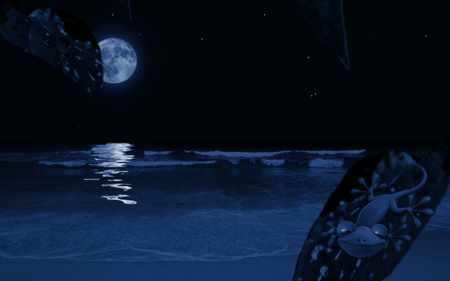 Full moon ocean surfboard background free wallpaper for desktop - medium preview image