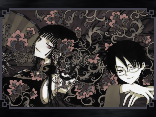 Anime couple cat gothic mosaic free wallpaper for desktop - medium preview image