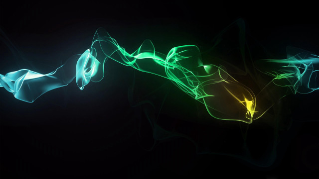 Black background green yellow light free wallpaper for desktop - medium preview image