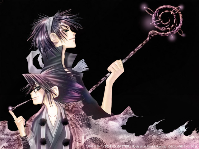 Anime couple fire wand kimono free wallpaper for desktop - medium preview image