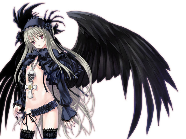 Black wings gothic dress hat free wallpaper for desktop - medium preview image