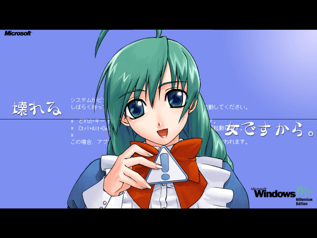 Anime girl green hair blue #3 free wallpaper for desktop - medium preview image