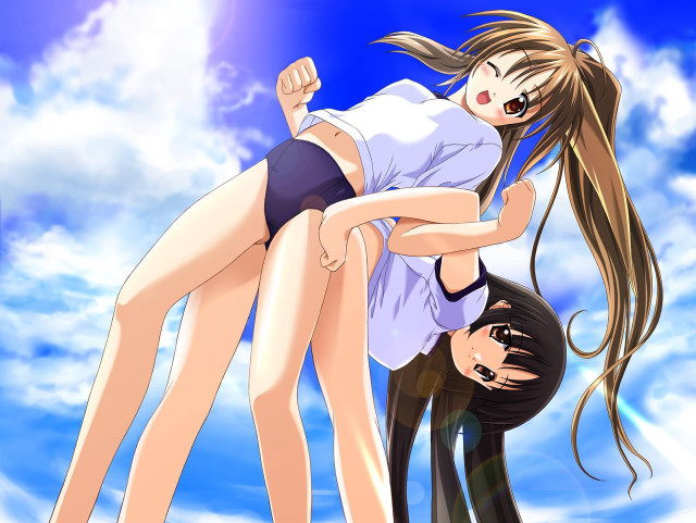 Girl lifted blue sky manga free wallpaper for desktop - medium preview image