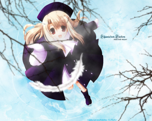 Anime girl flying hat branch free wallpaper for desktop - medium preview image