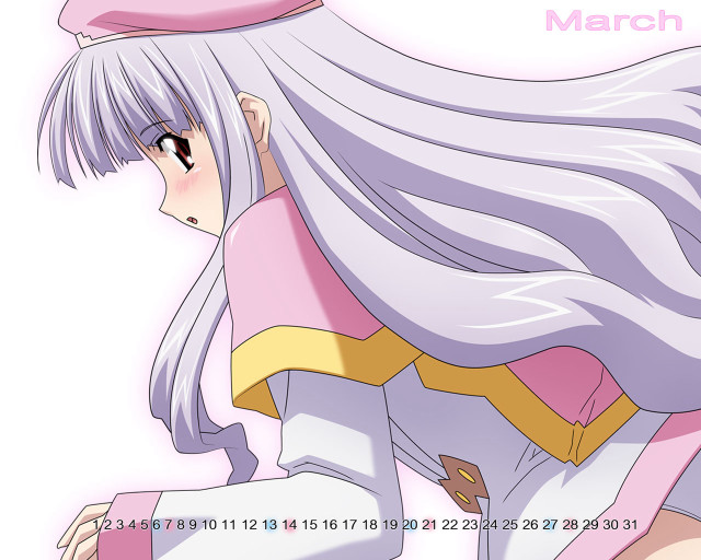 White hair girl pink hat #2 free wallpaper for desktop - medium preview image