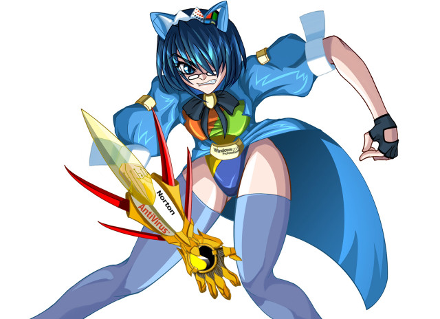 Cartoon character scissor cat costume free wallpaper for desktop - medium preview image