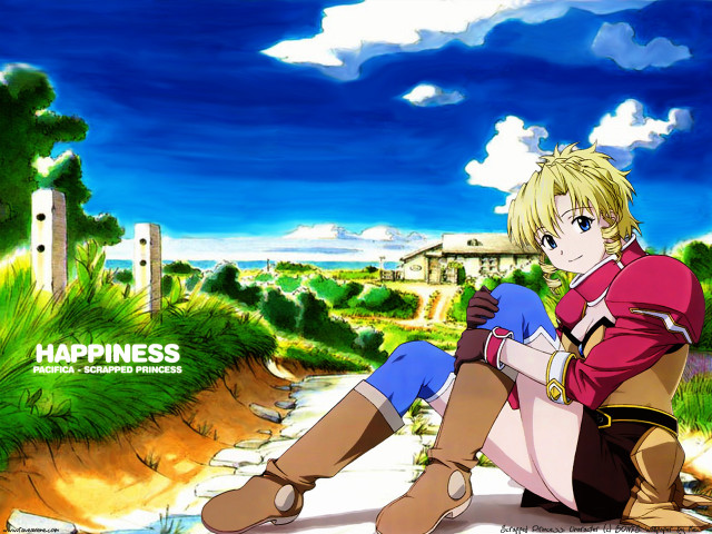 Anime character sitting bench blue free wallpaper for desktop - medium preview image