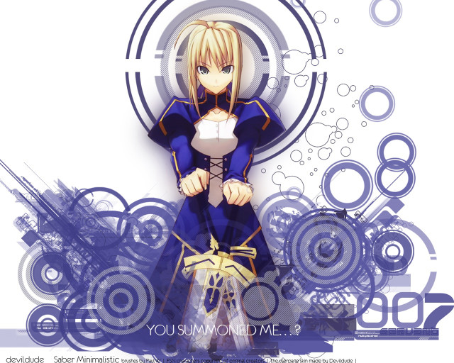 Anime blue white hat armor free wallpaper for desktop - medium preview image