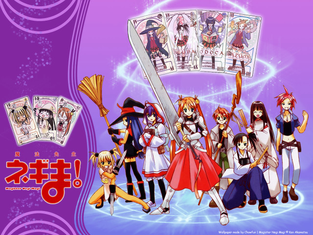 Anime cards purple asian girls free wallpaper for desktop - medium preview image