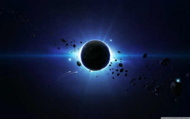 Black hole blue light black #2 free wallpaper for desktop - medium preview image