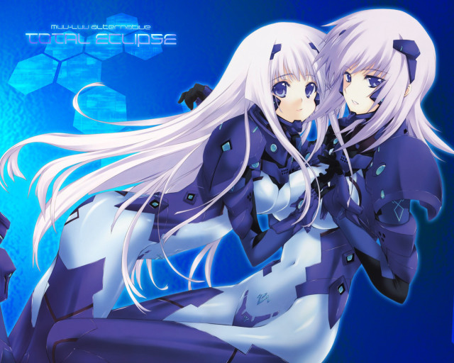 Two anime girls white hair free wallpaper for desktop - medium preview image
