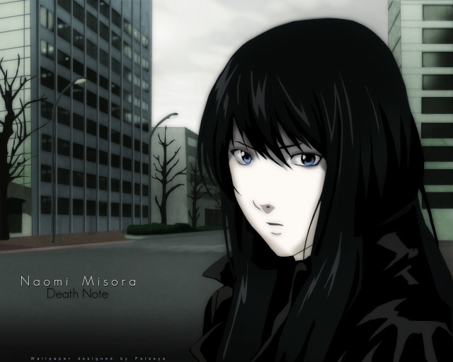 Gothic anime portrait blackhair cityscape free wallpaper for desktop - medium preview image