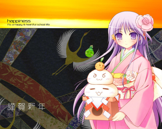 Woman cake bird sky kimono free wallpaper for desktop - medium preview image