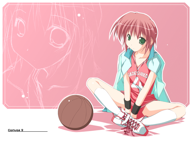 Girl basketball pink background anime #2 free wallpaper for desktop - medium preview image