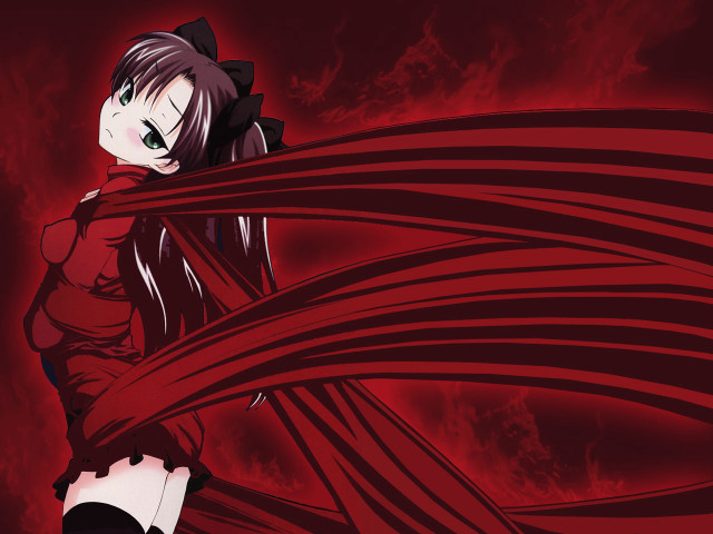 Woman reddress ribbon gothic ufotable free wallpaper for desktop - medium preview image