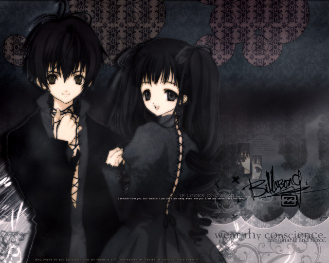 Anime gothic characters darkroom blackdress free wallpaper for desktop - medium preview image
