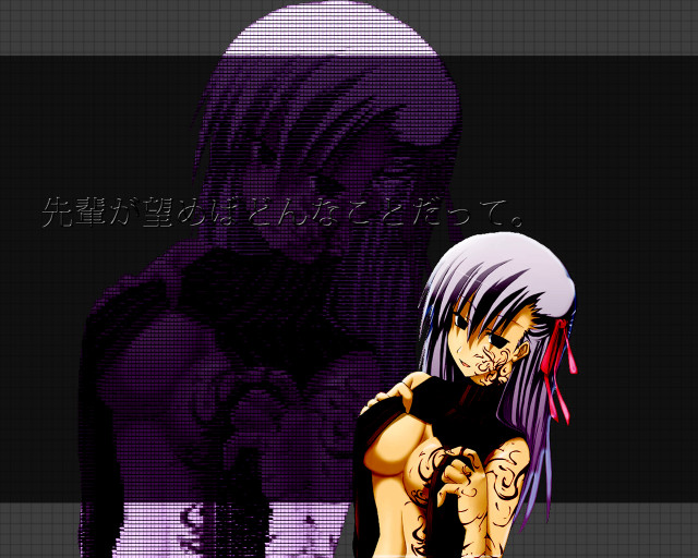 Purple haired woman tattoo cat free wallpaper for desktop - medium preview image