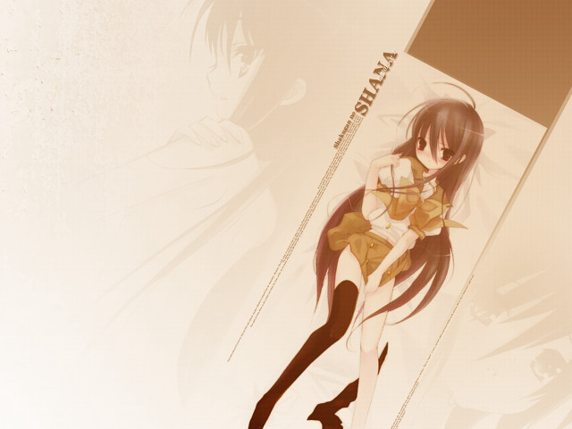 Anime girl cat back shoulder free wallpaper for desktop - medium preview image