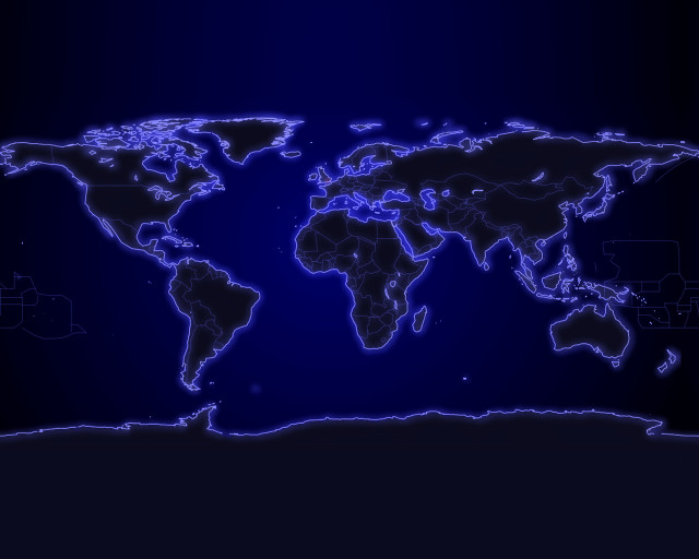 Blue world map hologram night #2 free wallpaper for desktop - medium preview image