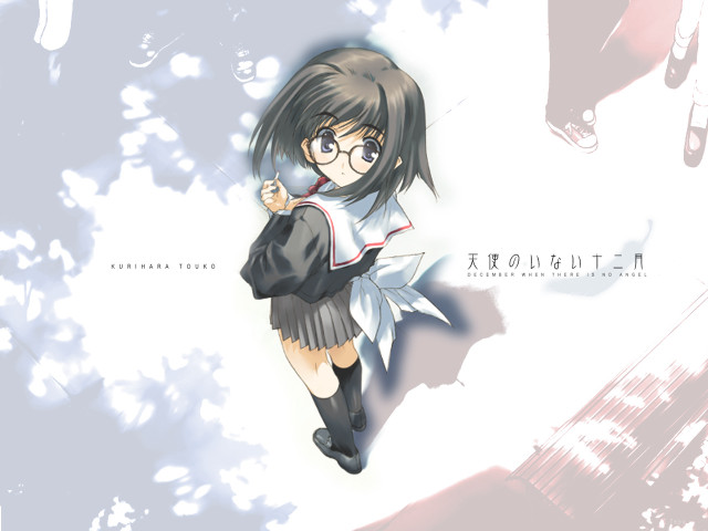 Girl school uniform gun smile free wallpaper for desktop - medium preview image