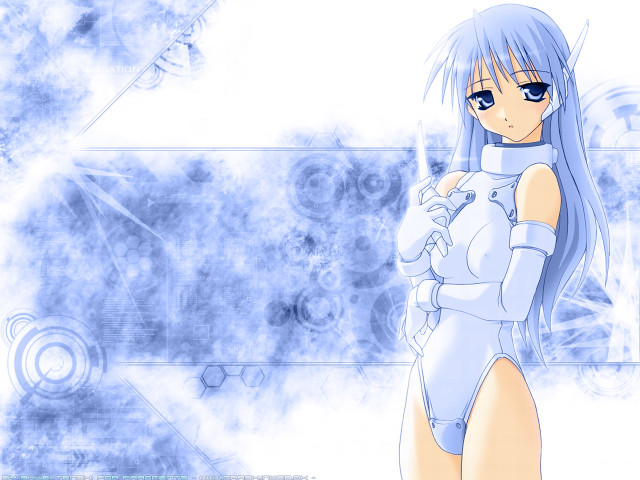 Anime girl blue hair white #4 free wallpaper for desktop - medium preview image