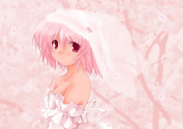 Pink haired girl white dress #5 free wallpaper for desktop - medium preview image