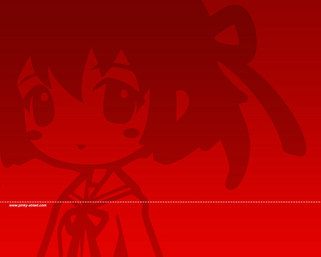 Red girl blackhair white line free wallpaper for desktop - medium preview image