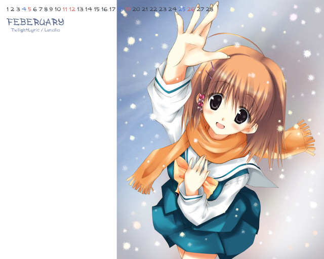 Girl blue dress snow smiling free wallpaper for desktop - medium preview image