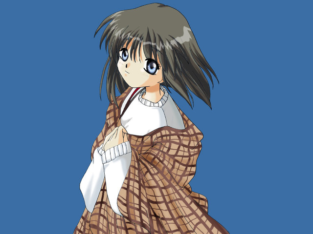 Woman plaid dress hat blue free wallpaper for desktop - medium preview image