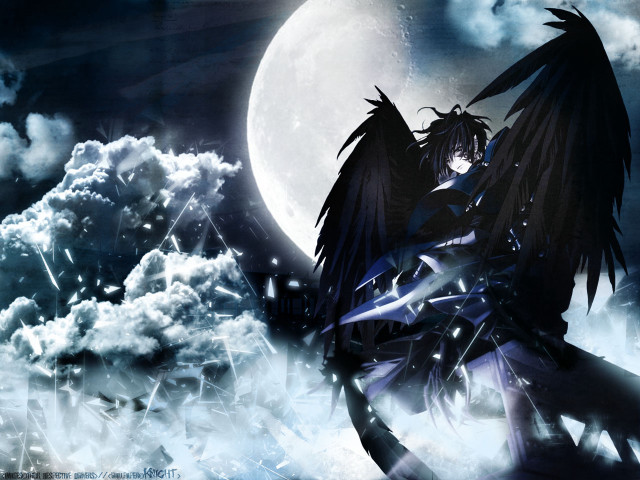 Gothic anime winged swordman fullmoon free wallpaper for desktop - medium preview image