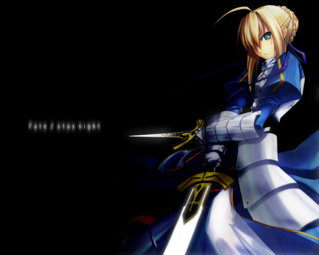 Woman blue dress sword glowing free wallpaper for desktop - medium preview image